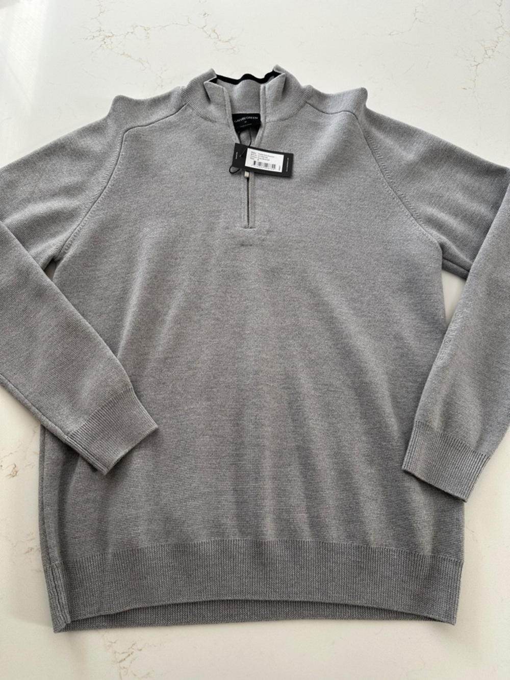 Galvin Green Men's Grey Chester Quarter-Zip Sweater Medium NWT